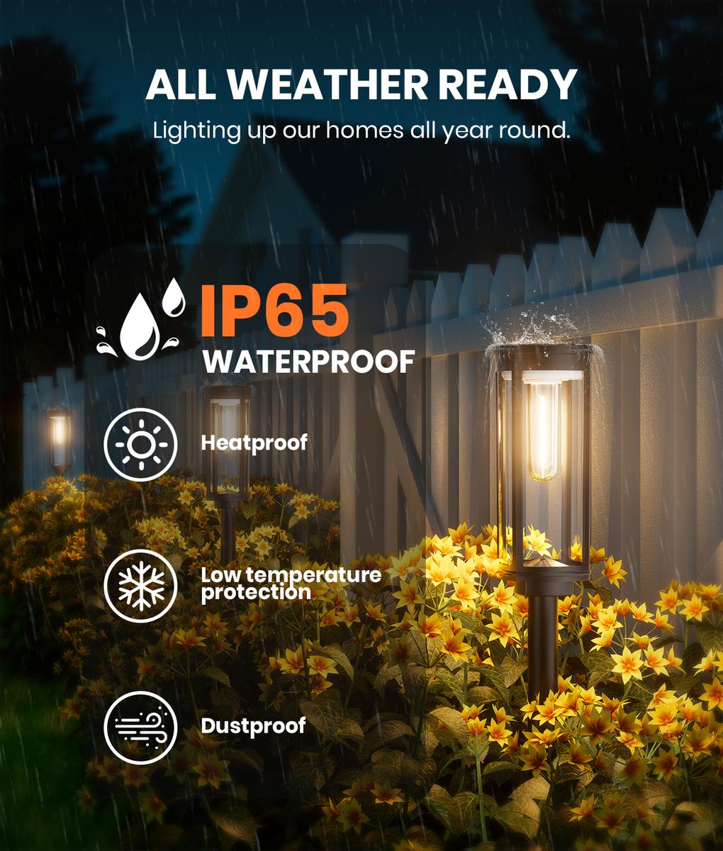 Elegant Solar Pathway Lights, Auto On/Off & Waterproof – Rechargeable Outdoor Solar Lights for Garden, Yard, Driveway & Decoration