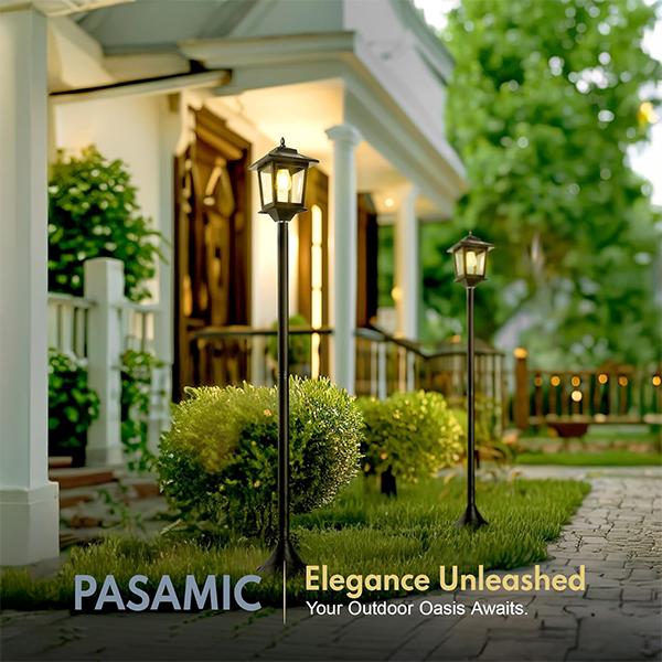 [2-Pack] 63" Solar Lamp Post Lights, Waterproof Outdoor Floor Lamps for Patio, Garden, Pathway, Front/Back Yard - Warm White, Replaceable Bulb