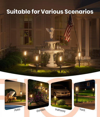 Elegant Solar Pathway Lights, Auto On/Off & Waterproof – Rechargeable Outdoor Solar Lights for Garden, Yard, Driveway & Decoration