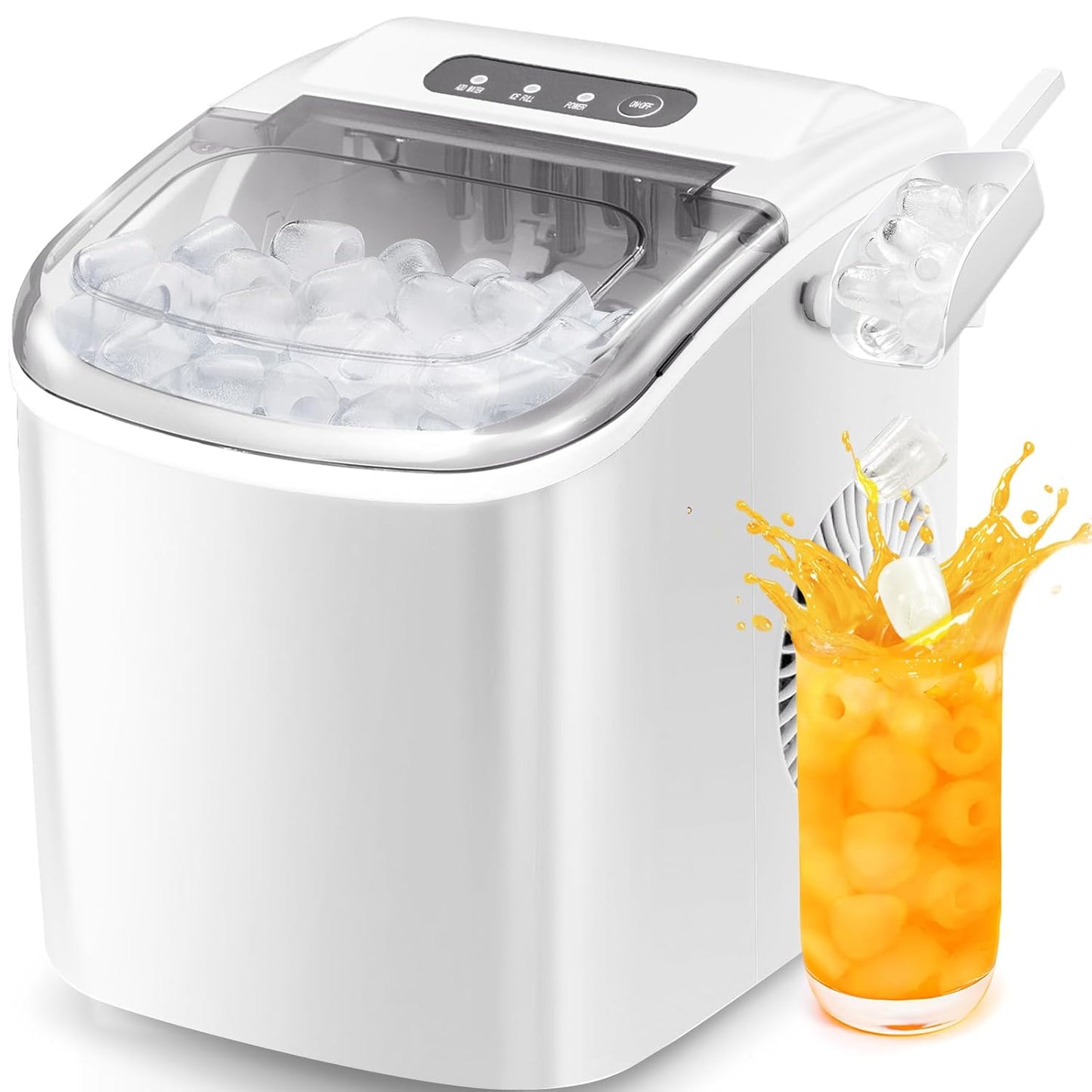 Star Clear Ice Cube Maker, 3 pcs in 25 mins, 150 pcs/Day, CrystalFlux Technology, Self-Cleaning, 24H Timer, Enhanced Insulation for Whiskey & Bourbon