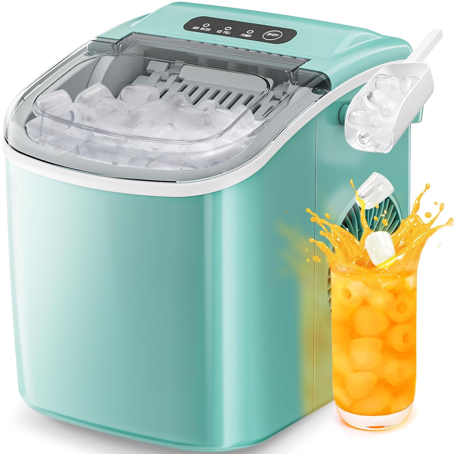 Star Clear Ice Cube Maker, 3 pcs in 25 mins, 150 pcs/Day, CrystalFlux Technology, Self-Cleaning, 24H Timer, Enhanced Insulation for Whiskey & Bourbon