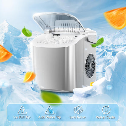 Star Clear Ice Cube Maker, 3 pcs in 25 mins, 150 pcs/Day, CrystalFlux Technology, Self-Cleaning, 24H Timer, Enhanced Insulation for Whiskey & Bourbon