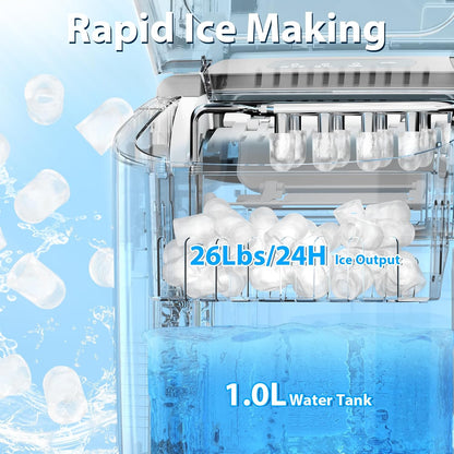 Star Clear Ice Cube Maker, 3 pcs in 25 mins, 150 pcs/Day, CrystalFlux Technology, Self-Cleaning, 24H Timer, Enhanced Insulation for Whiskey & Bourbon