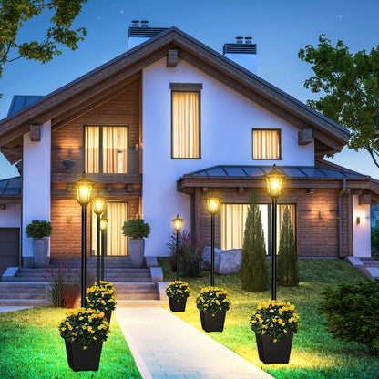 65" Solar Lamp Post Light with Planter – Waterproof Outdoor Solar Garden Lights, 60 Lumens, Warm White – Patio & Yard Decor