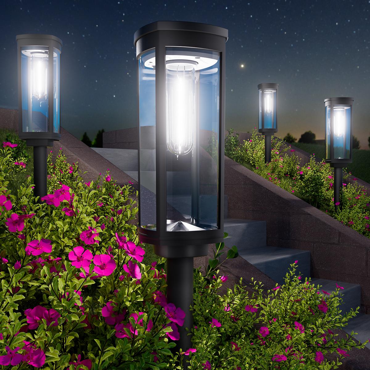 Elegant Solar Pathway Lights, Auto On/Off & Waterproof – Rechargeable Outdoor Solar Lights for Garden, Yard, Driveway & Decoration